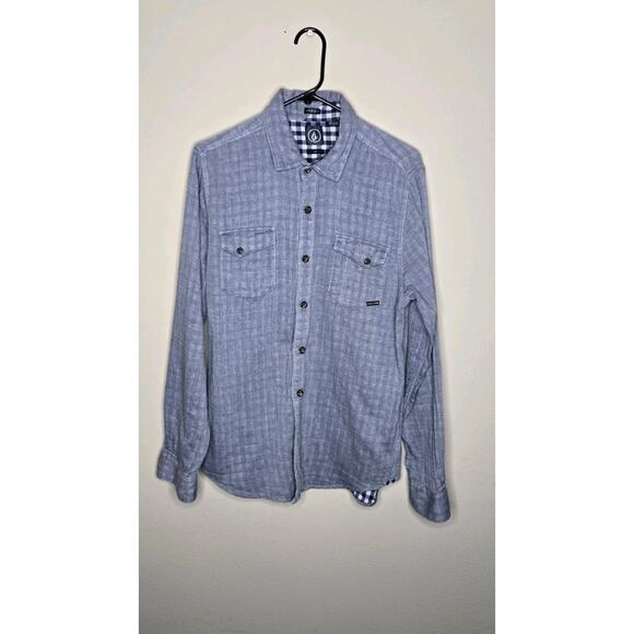 Volcom Slim Fit Checkmate Mens Houndstooth Longsleeve Buttonup Shirt Grayish... - Picture 3 of 9